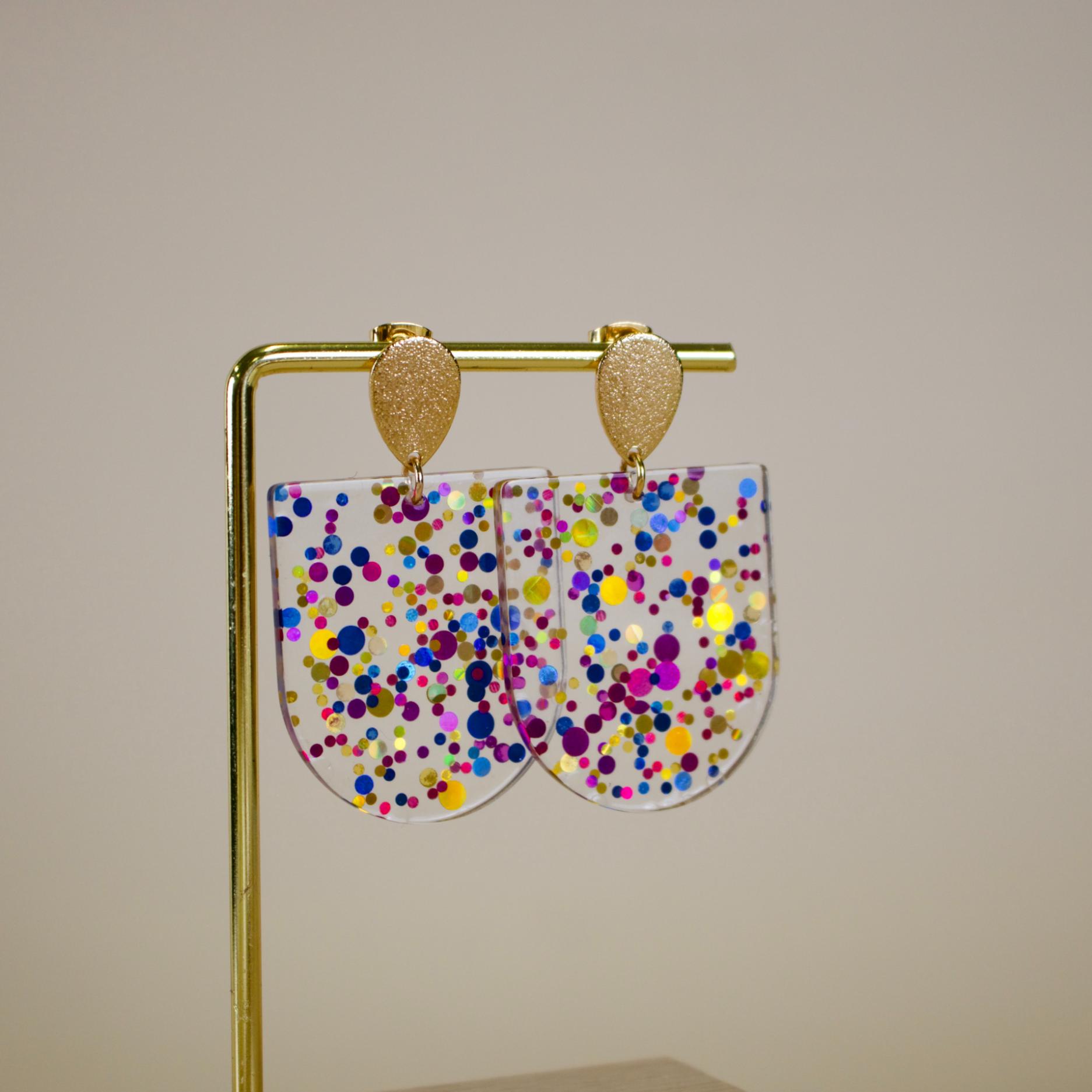 Dalia // Confetti Charm Teardrop Stud Earrings