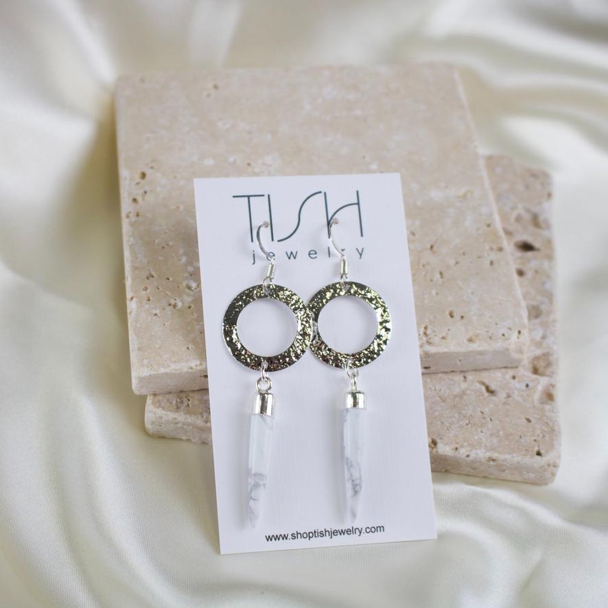 Harriet // Howlite Spike Earrings