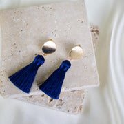 Halo // Navy Tassel Earrings