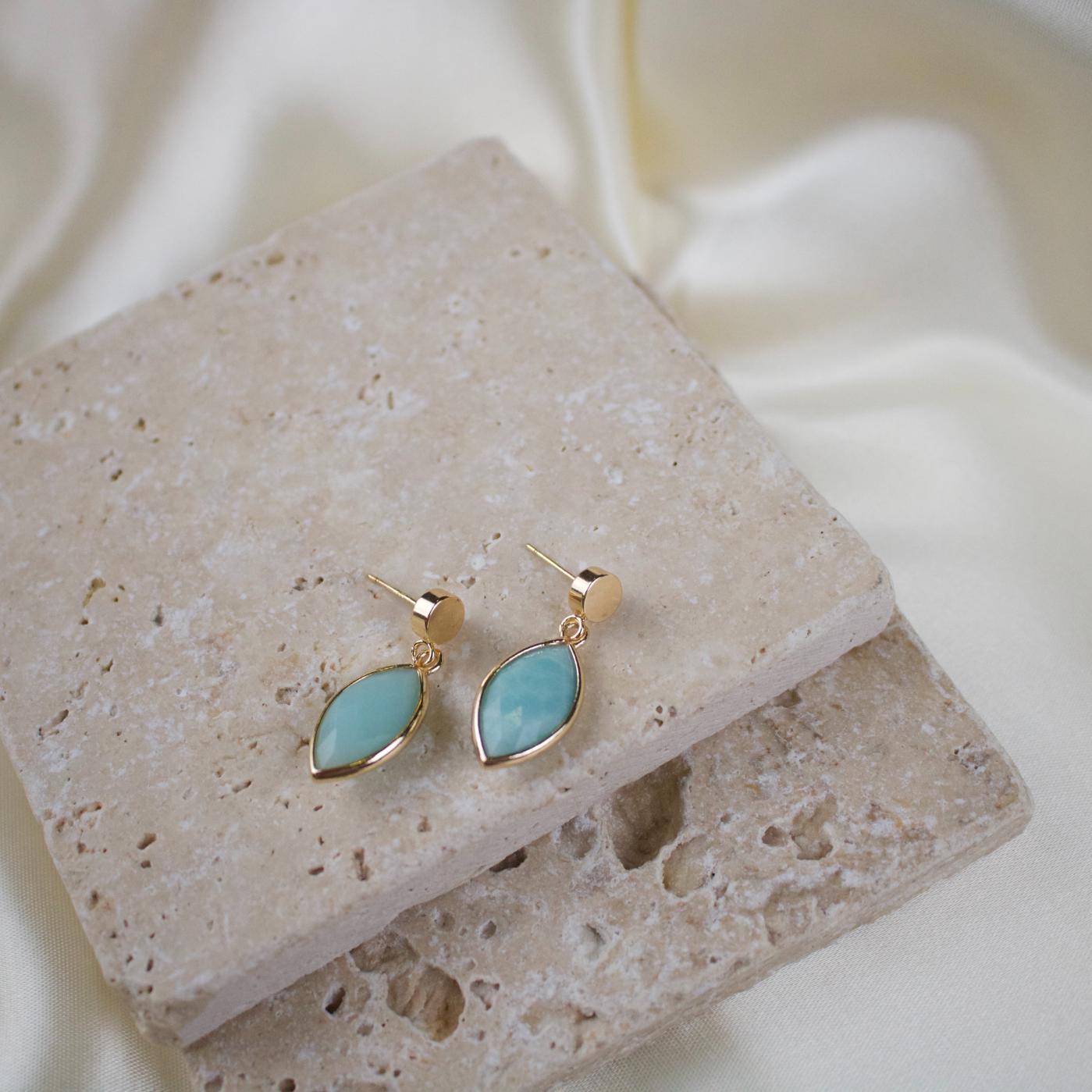 Gwen // Amazonite Teardrop Earrings