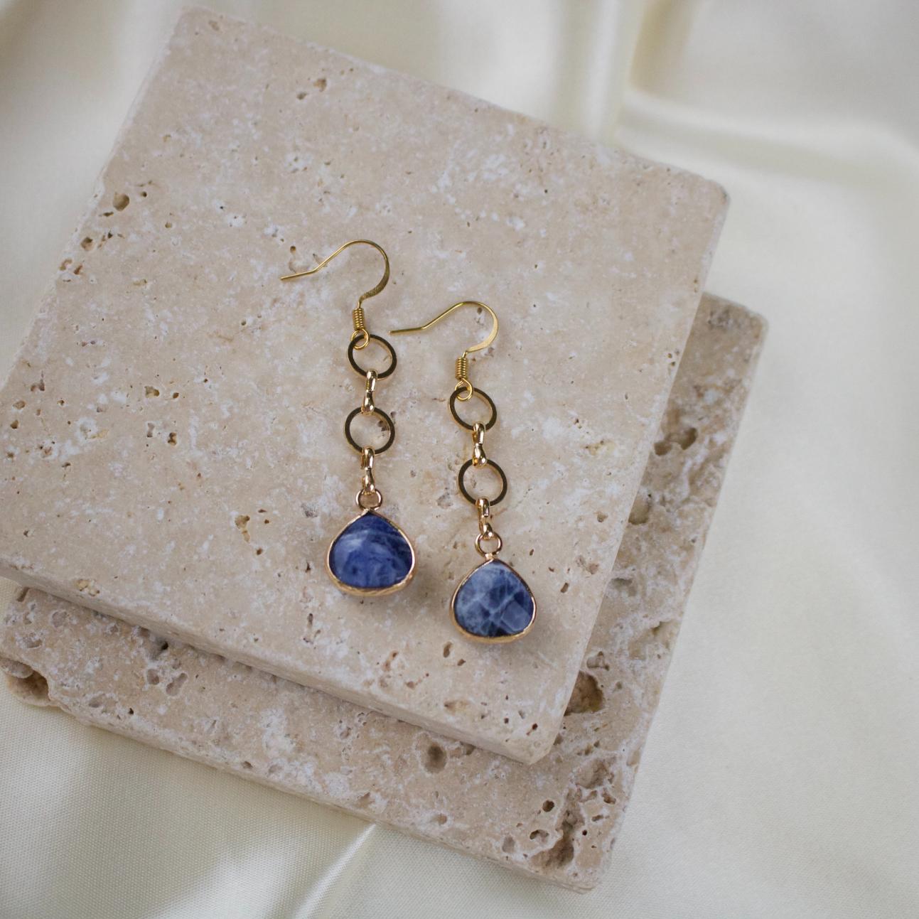 Harley // Sodalite charm earrings