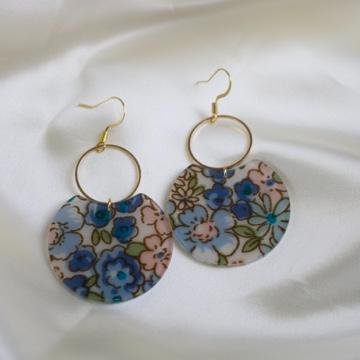 Daphne // Floral Print Statement Earrings