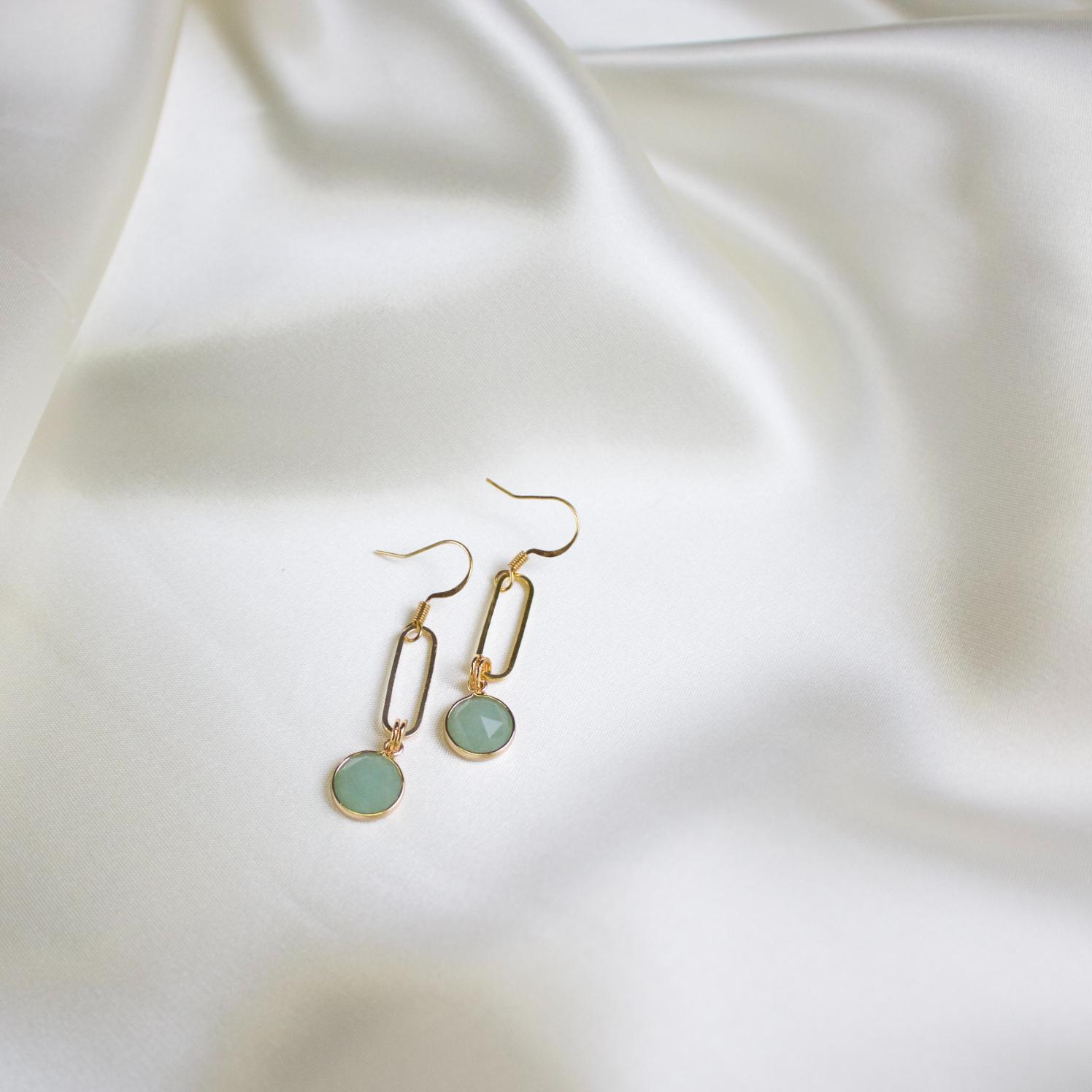 Rowe // Green Avenurine Charm Earrings