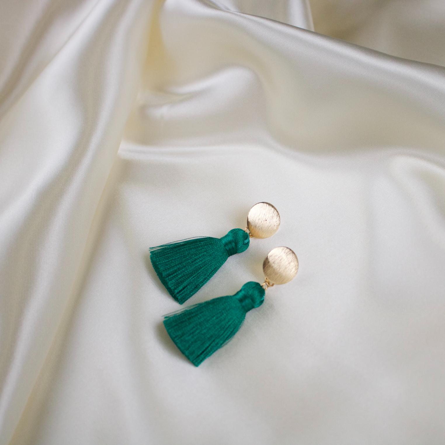 Halo // Evergreen Tassel Earrings