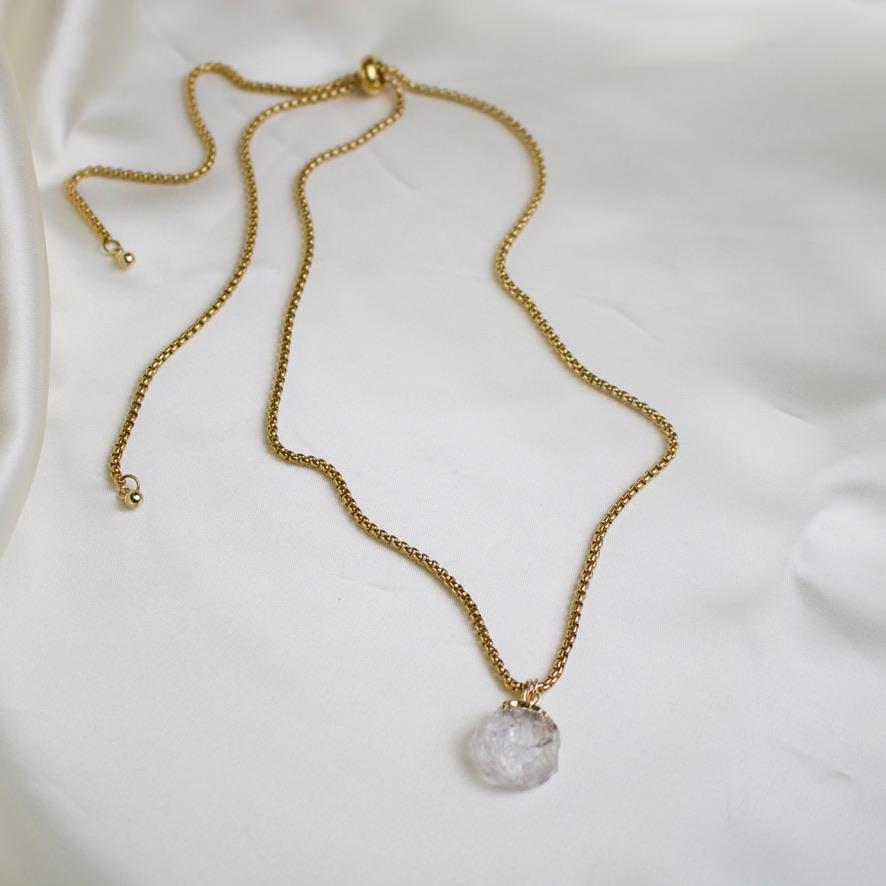 Gigi // Clear Quartz Adjustable Necklace