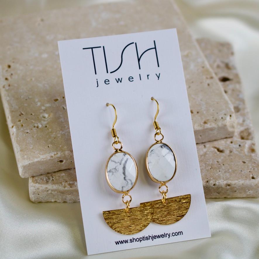 June // Howlite Charm Earrings
