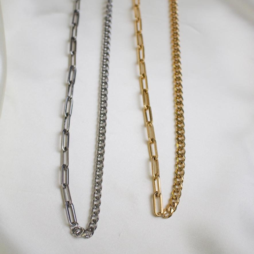 Bianca // Mixed Chain Layering Necklace