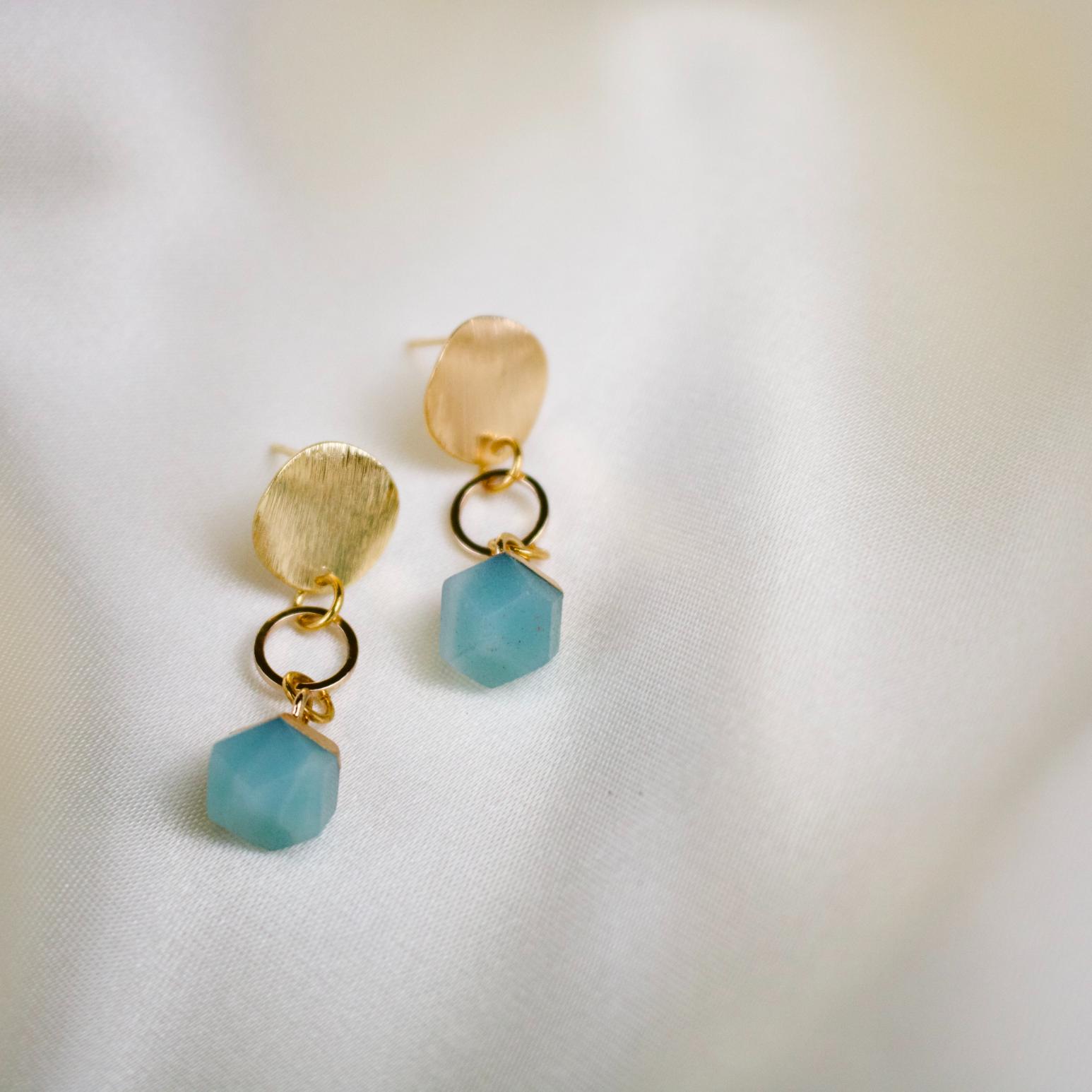 Wren // Amazonite Crystal Charm Earrings