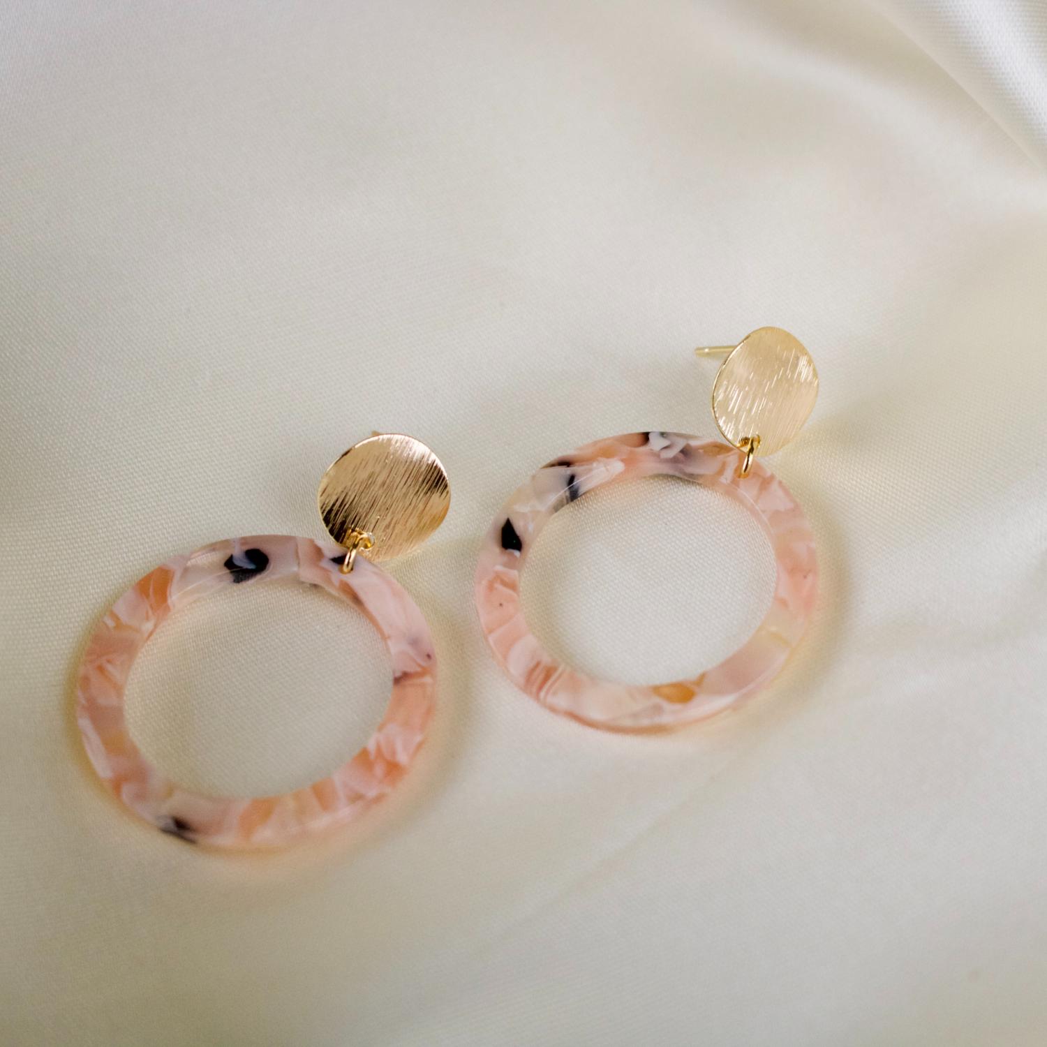 Delilah // Pink Circular Earrings