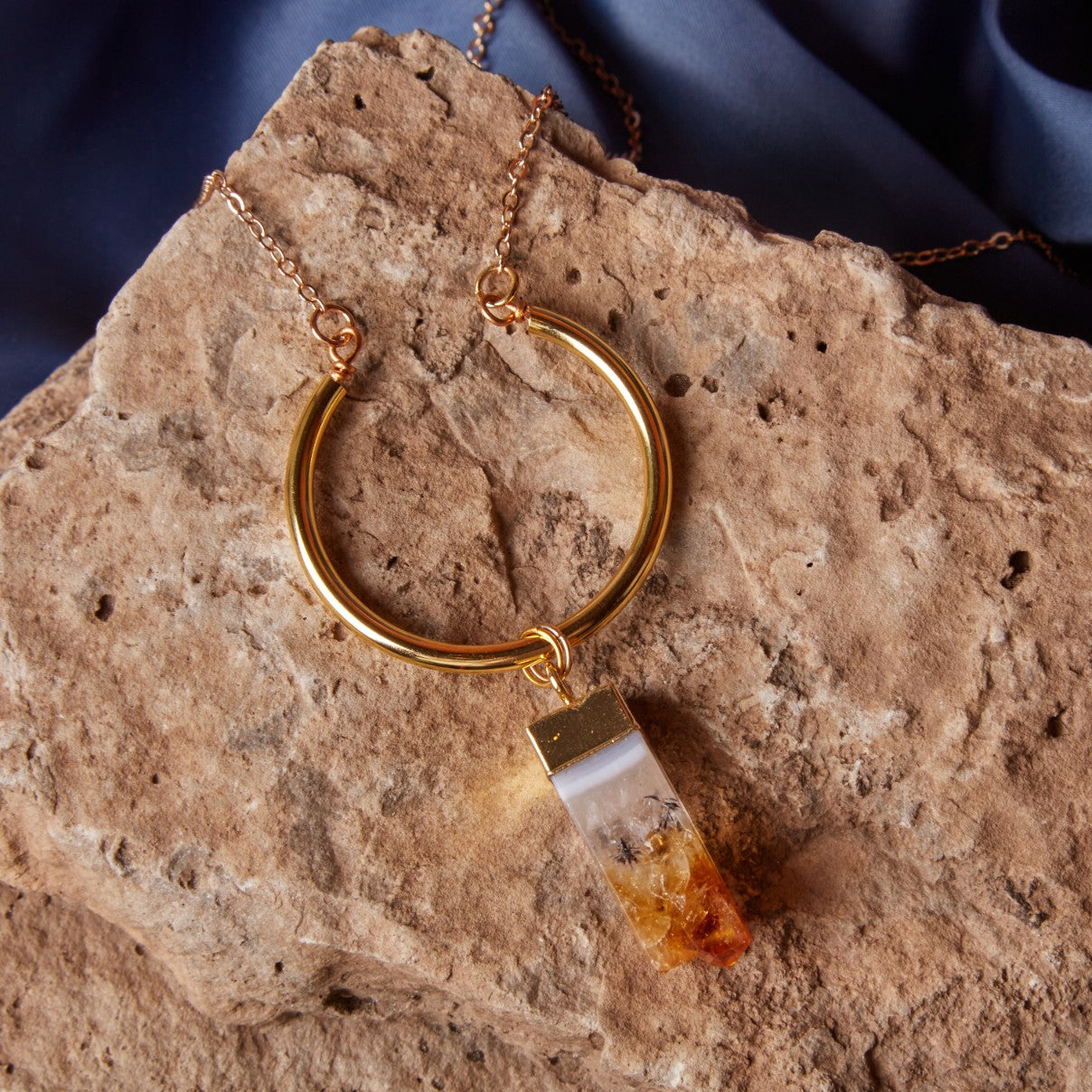 Mik // Raw Citrine Crystal Necklace