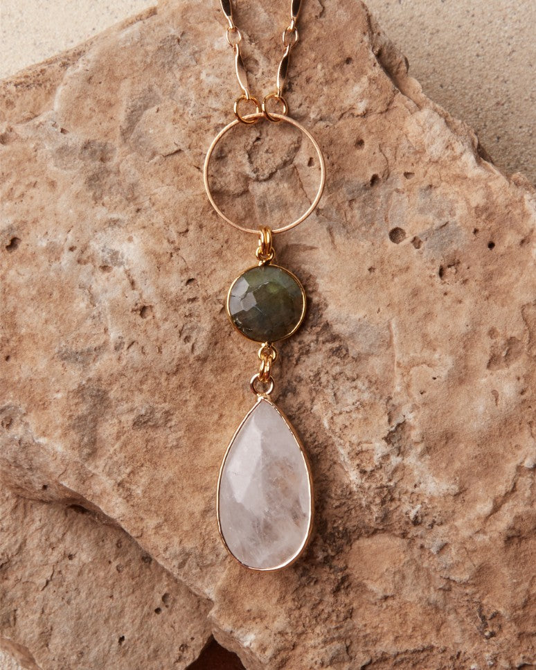 Cherice // Quartz & Labradorite Necklace