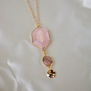 N009 - Rose Quartz Moonstone Necklace
