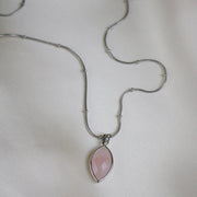 Suzie // Rose Quartz Charm Necklace