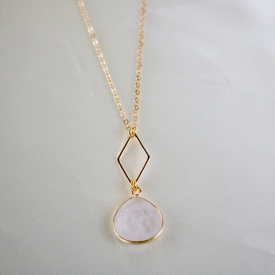 Rosa // Teardrop Quartz Pendant Necklace