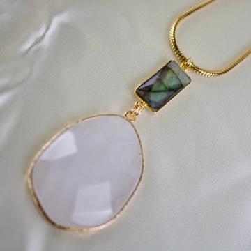Lexi // Quartz & Labradorite Necklace