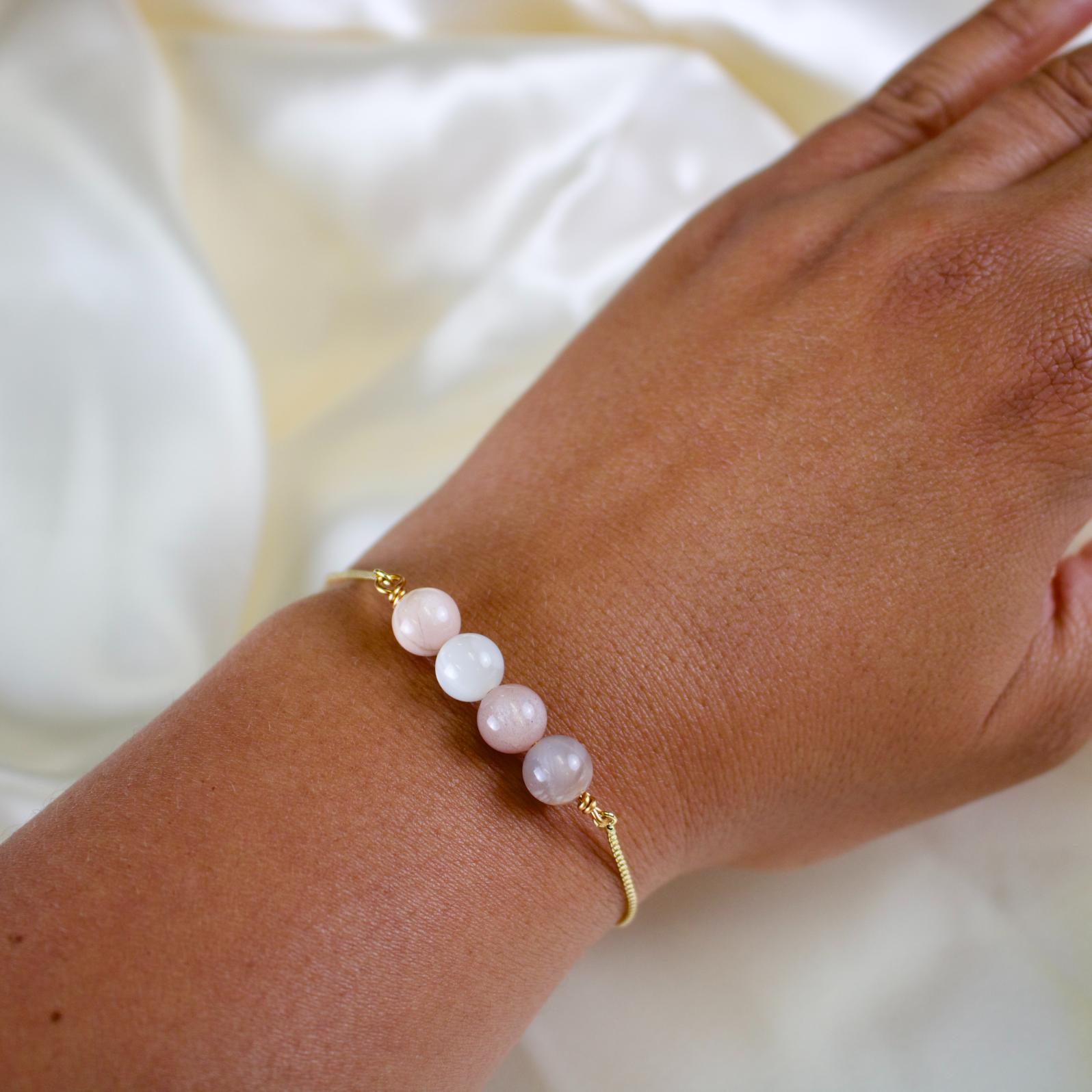 Quinn // Moonstone Bead Adjustable Bracelet