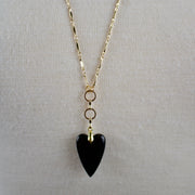 Serena // Black Agate Heart Necklace