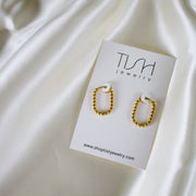 Boa // Beaded Texture Oval Hoops