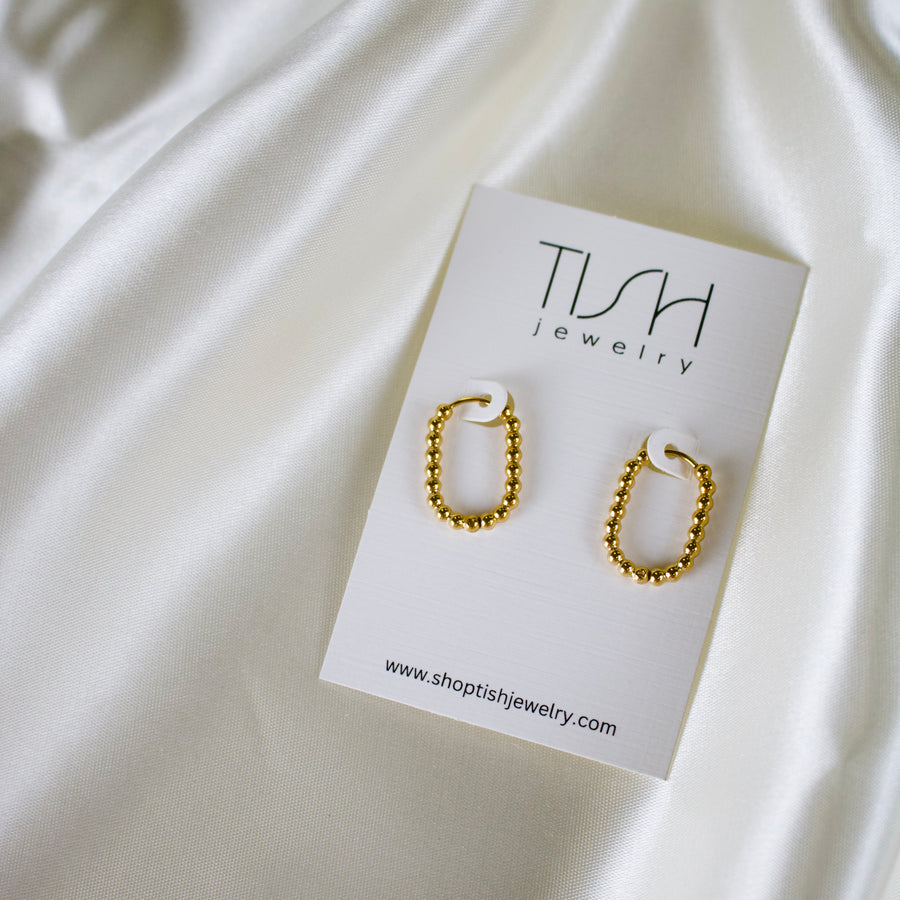 Boa // Beaded Texture Oval Hoops