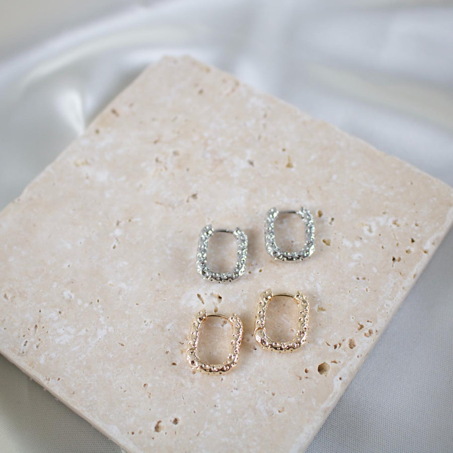 Moona // Textured Mini Huggie Hoops