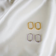 Boa // Beaded Texture Oval Hoops