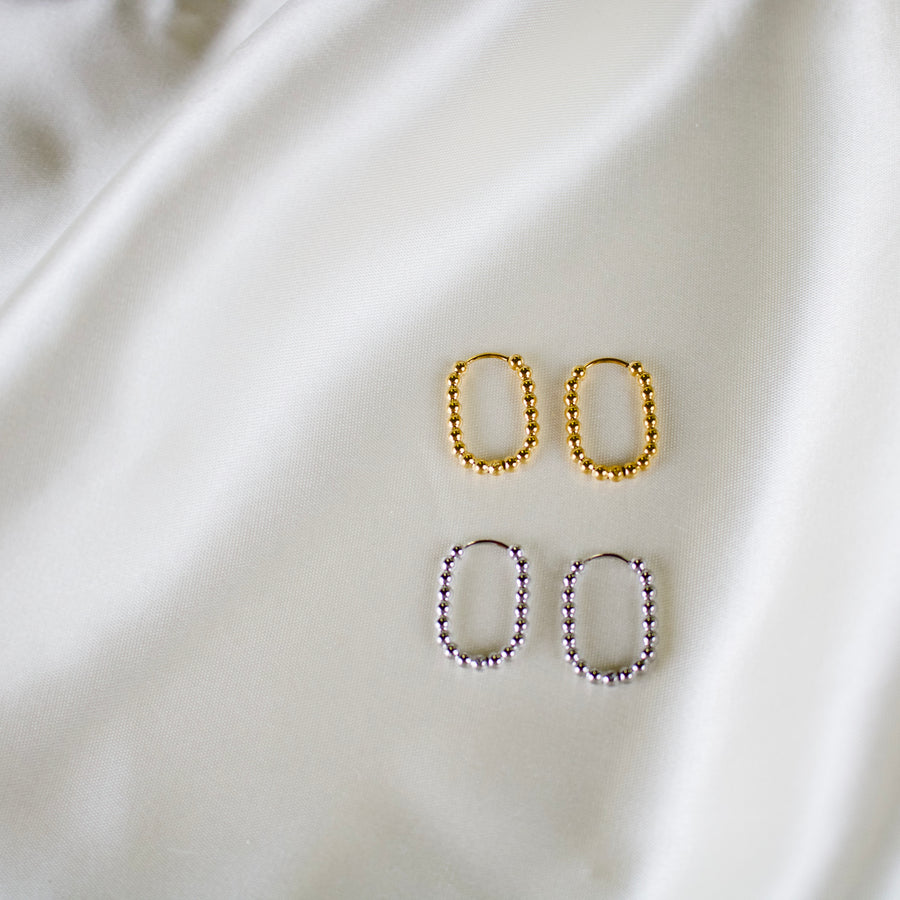Boa // Beaded Texture Oval Hoops