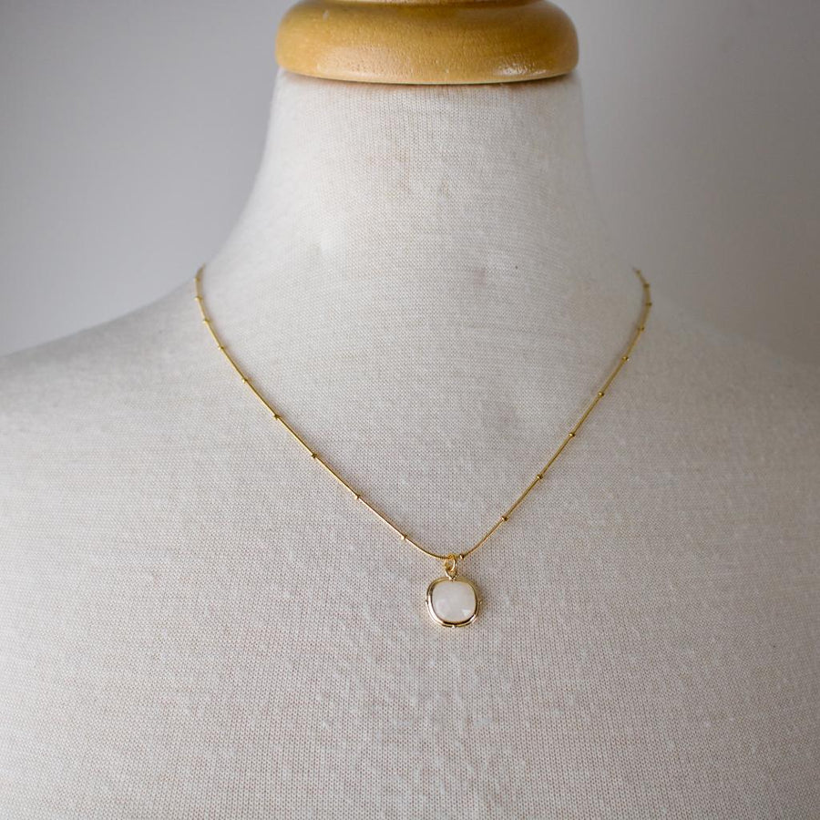 Ace // Square Pendant Crystal Necklace