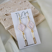 Toni // Rose Quartz Dangle Earrings