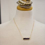 N021 - Amethyst bar necklace