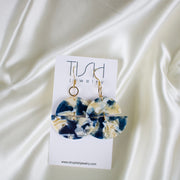 Neela // Blue & Yellow Marbled Statement Earrings