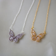 N008 - Rhinestone Butterfly Necklace