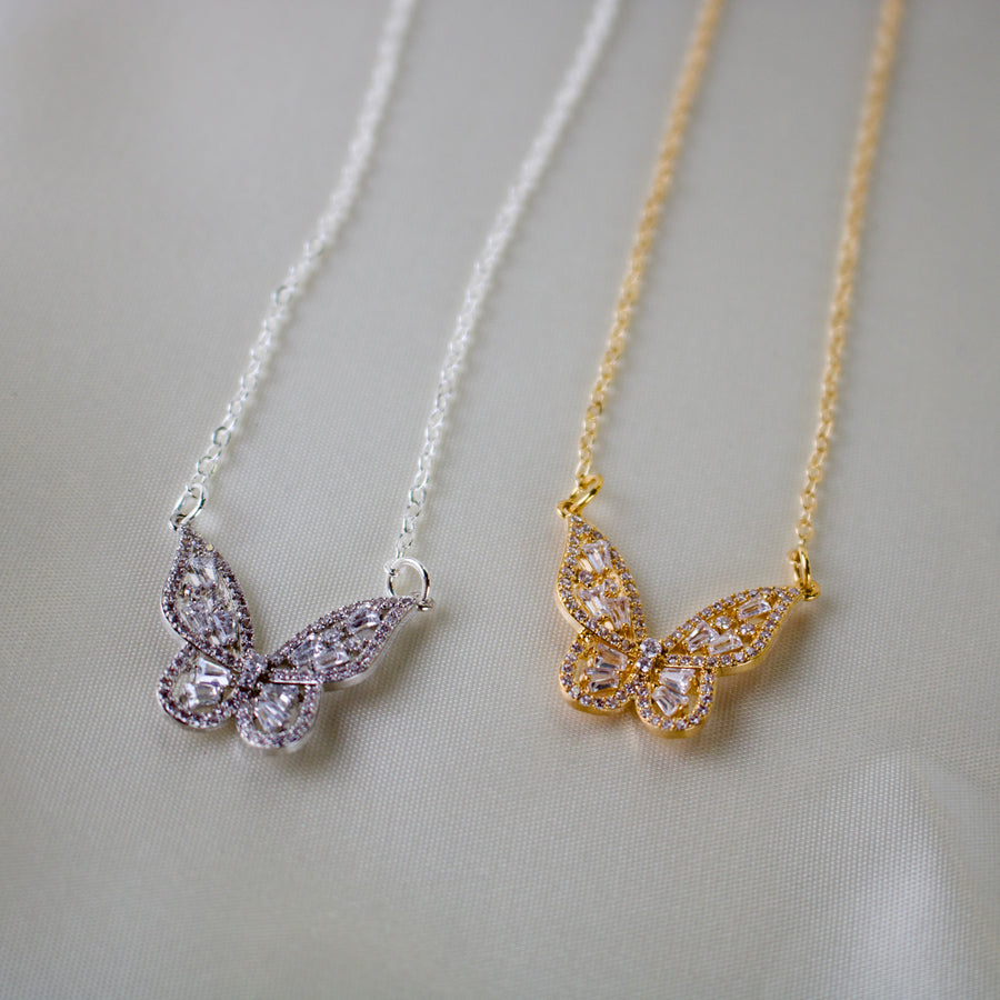 N008 - Rhinestone Butterfly Necklace