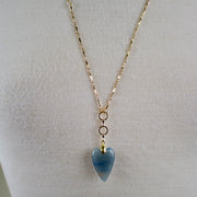 Serena // Blue Aventurine Heart Necklace