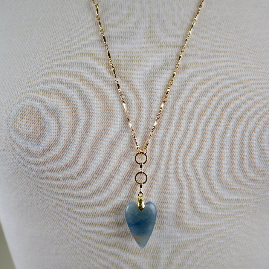 Serena // Blue Aventurine Heart Necklace