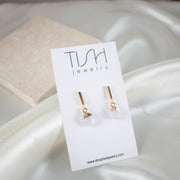 Leah // Clear Quartz Bar Stud Earrings