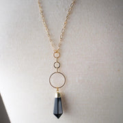 Rudy // Black Agate Point Necklace