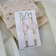 Toni // Rose Quartz Dangle Earrings