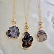 Tess // Agate Slice Necklace