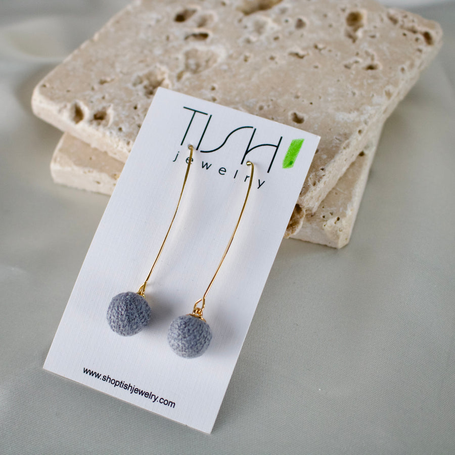 E30 - Knit Ball Dangle Earrings