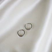 Kimi // Textured Round Huggie Hoops