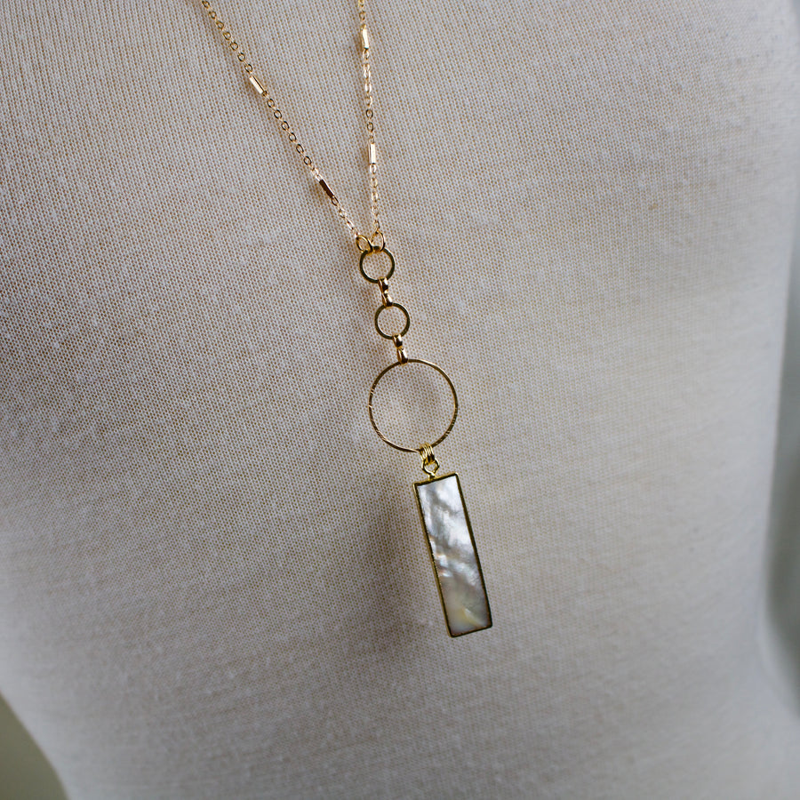 Joelle // White Shell Bar Necklace