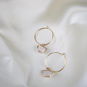 Aura // Gold Hoop Quartz Crystal Earrings