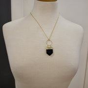 N015 - Gold Shield pendant necklace