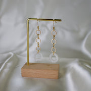 Dua // White Circle Acetate Earrings