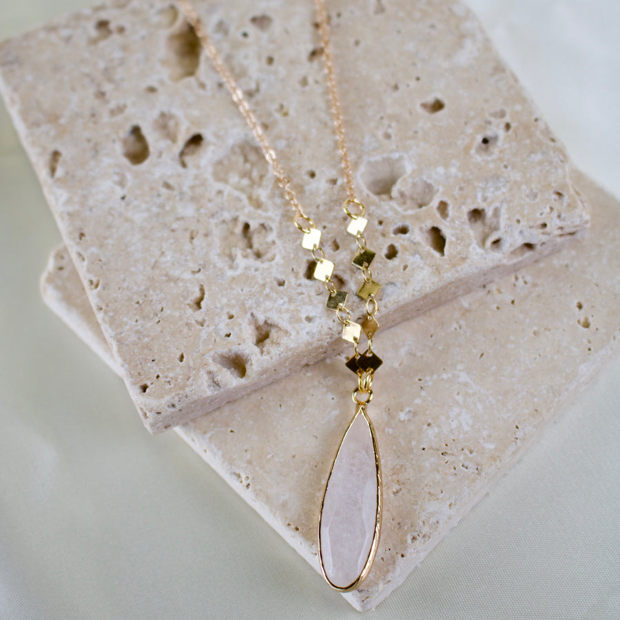 Anna // Quartz Teardrop Necklace
