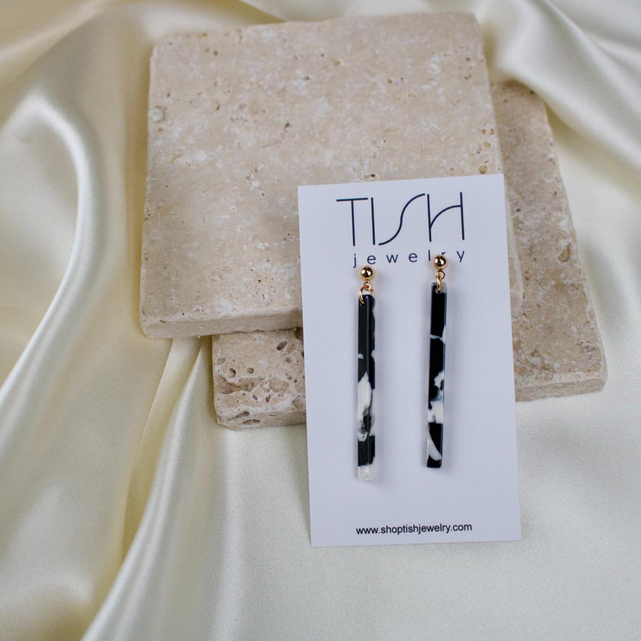 Pixie // Black & White Pillar Earrings