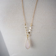 N8 - Rose Quartz Teardrop Necklace