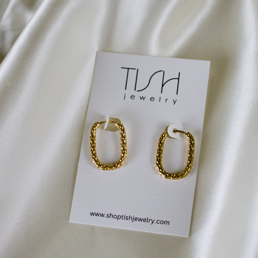 Bayley // Hammered Oval Hoop