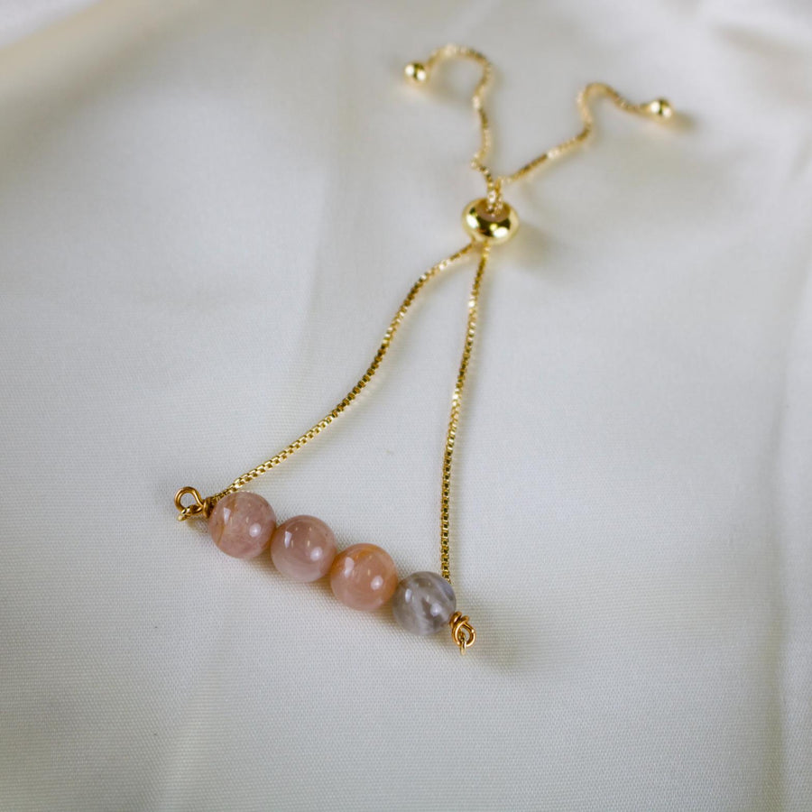 Quinn // Moonstone Bead Adjustable Bracelet