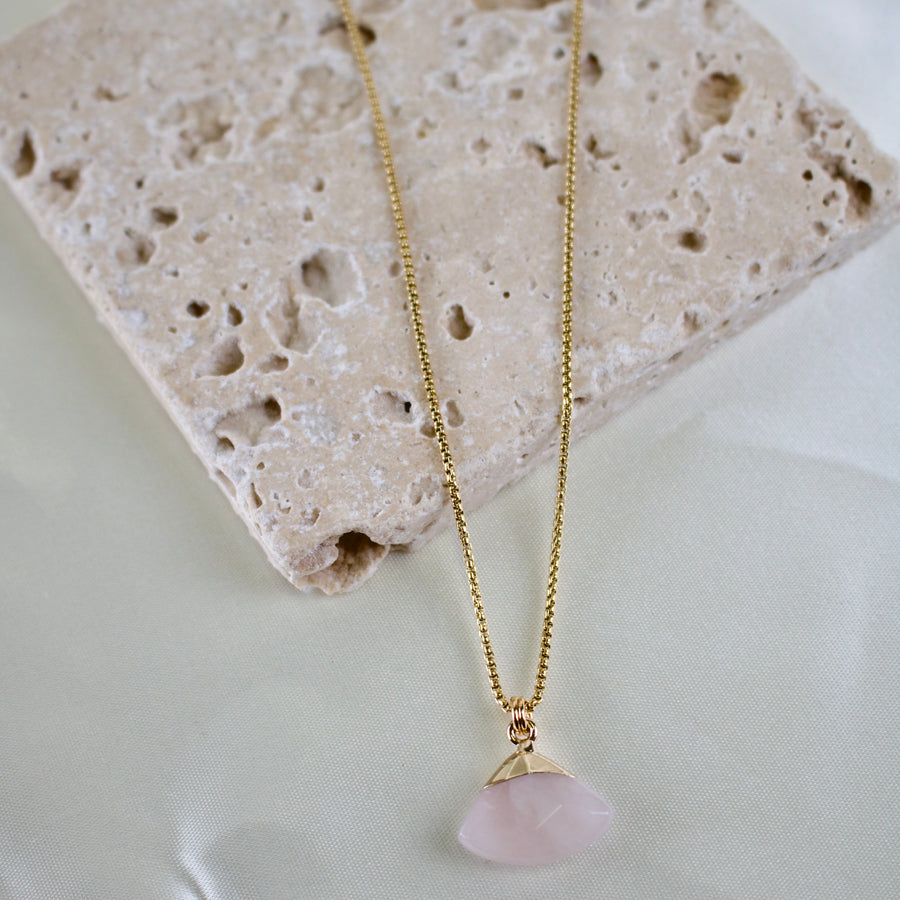 Remi // Adjustable Rose Quartz Necklace